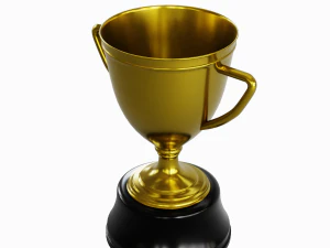 Gold Trophy Cup 02 3D Model