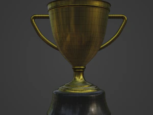 Gold Trophy Cup 02 3D Model