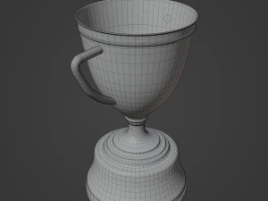 Gold Trophy Cup 02 3D Model