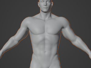 Average Musculistic Man Body Low Poly Basemesh 3Dモデル
