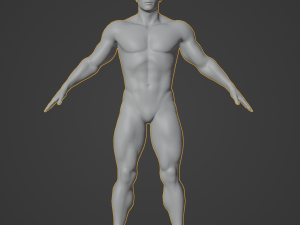 Average Musculistic Man Body Low Poly Basemesh 3Dモデル