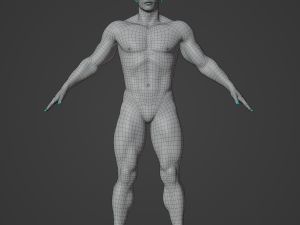 Average Musculistic Man Body Low Poly Basemesh 3Dモデル