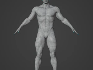 Cuerpo de hombre musculoso promedio Malla base de baja poli Modelo 3D