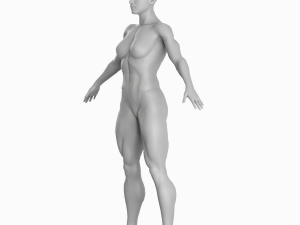 Average Musculistic Woman Body Low Poly Basemesh 3D Model