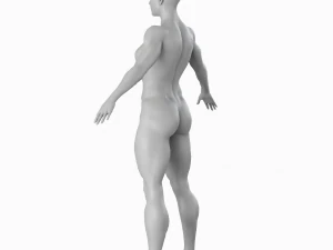 Average Musculistic Woman Body Low Poly Basemesh 3D Model