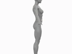 Average Musculistic Woman Body Low Poly Basemesh 3D Model