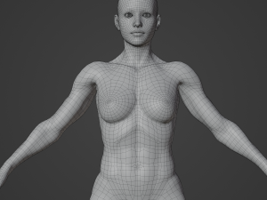 Average Musculistic Woman Body Low Poly Basemesh 3D Model