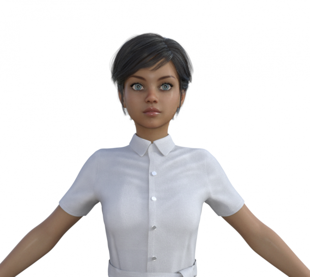 Nurse Realistic Character 3D Модель .c4d .max .obj .3ds .fbx .stl .blend 