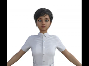 Car&aacute;cter realista de enfermera Modelo 3D