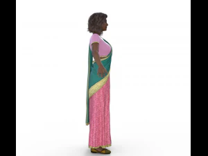 Indian Girl in Saree Realistic Character 3D Model