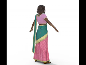 Indian Girl in Saree Realistic Character 3D Model