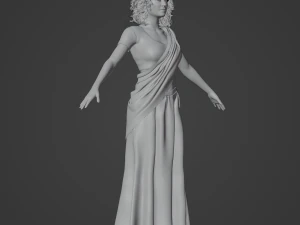 Indian Girl in Saree Realistic Character 3D Model
