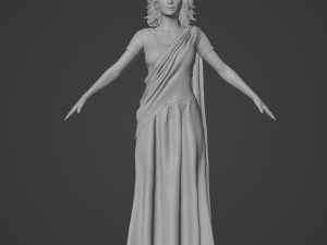 Indian Girl in Saree Realistic Character Model 3D