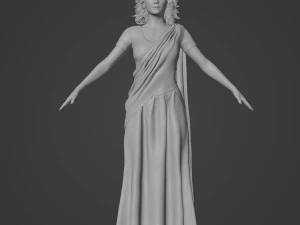 Indian Girl in Saree Realistic Character 3D Model