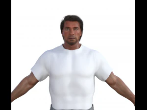 Young Arnold Schwarzenegger Realistic Character 3D Model
