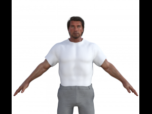 Young Arnold Schwarzenegger Realistic Character 3D Model
