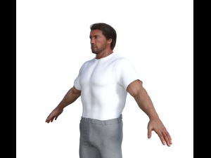 Young Arnold Schwarzenegger Realistic Character 3D Model