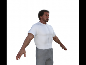 Young Arnold Schwarzenegger Realistic Character 3D Model