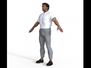 Young Arnold Schwarzenegger Realistic Character 3D Model