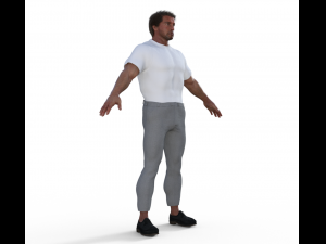 Young Arnold Schwarzenegger Realistic Character 3D Model