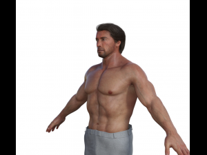 Young Arnold Schwarzenegger Realistic Character 3D Model
