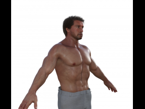 Young Arnold Schwarzenegger Realistic Character 3D Model