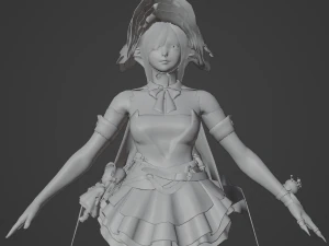 Teenager Girl in Halloween Outfit Realistic Character 3D Model