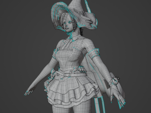 Teenager Girl in Halloween Outfit Realistic Character Modello 3D