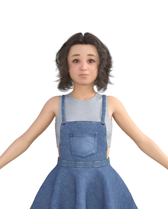 Teenager Chinese Girl Realistic Character 3D Model .c4d .max .obj .3ds .fbx .stl .blend