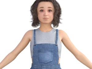 Tiener Chinees meisje realistisch karakter 3D Model