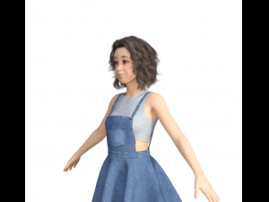 Teenager Chinese Girl Realistic Character Model 3D