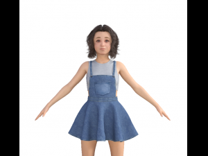 Teenager Chinese Girl Realistic Character Model 3D