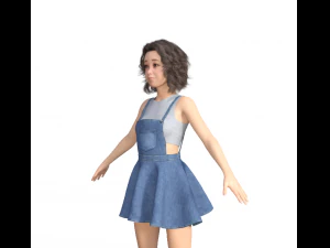 Teenager Chinese Girl Realistic Character 3D Model