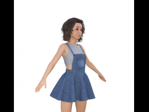 Teenager Chinese Girl Realistic Character Model 3D