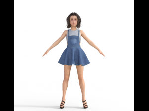 Teenager Chinese Girl Realistic Character Model 3D