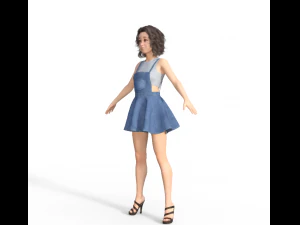Teenager Chinese Girl Realistic Character 3D Model
