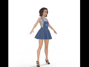 Teenager Chinese Girl Realistic Character 3D Model