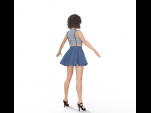 Teenager Chinese Girl Realistic Character Model 3D