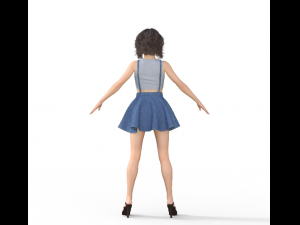 Teenager Chinese Girl Realistic Character Model 3D