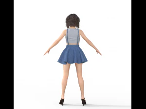 Teenager Chinese Girl Realistic Character 3D Model