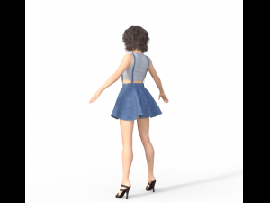 Teenager Chinese Girl Realistic Character Model 3D