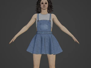 Teenager Chinese Girl Realistic Character 3D Model