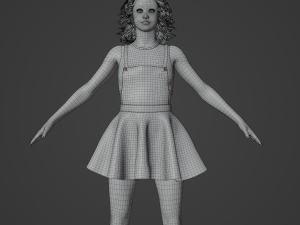 Teenager Chinese Girl Realistic Character Model 3D