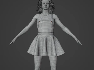 Teenager Chinese Girl Realistic Character 3D Model