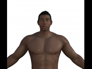 Muscular Man in Swimshorts Realistic Character 3D Model