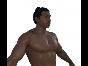 Muscular Man in Swimshorts Realistic Character Modelo 3D