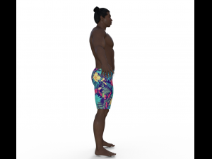 Muscular Man in Swimshorts Realistic Character Modelo 3D