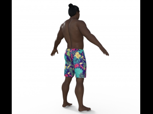 Muscular Man in Swimshorts Realistic Character Modelo 3D