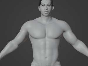 Muscular Man in Swimshorts Realistic Character Modelo 3D