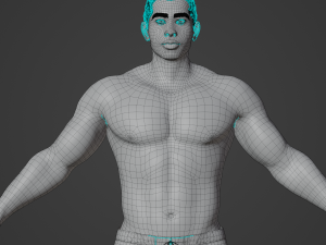 Muscular Man in Swimshorts Realistic Character Modelo 3D